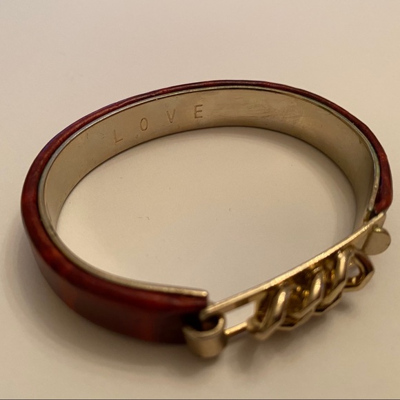 Alligator Mock Croc Gold chain Bangle Bracelet - Picture 6 of 11